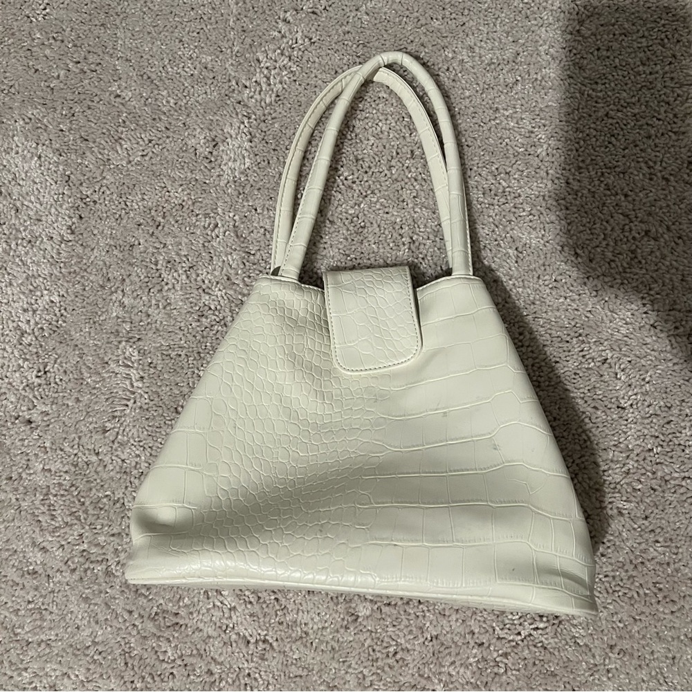 Geir Ness White Slouchy Shoulder Bag with Minimalist Design